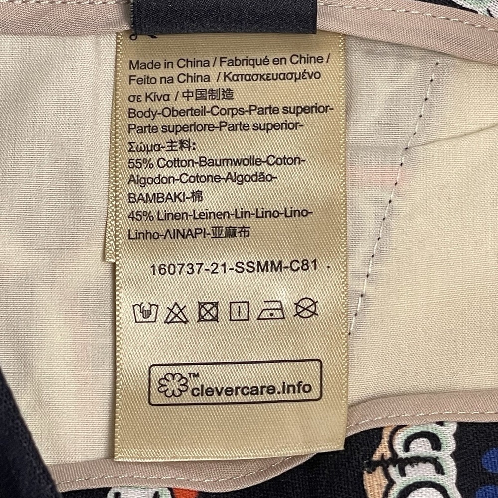 Scotch & Soda Mens 32 Black Blue Starfish AOP Linen Blend Chino Shorts Loose NEW - Picture 9 of 14